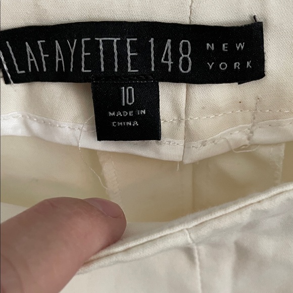 Lafayette 148 New York Cream Trousers - Picture 2 of 5